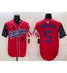 Men's Los Angeles Dodgers #5 Freddie Freeman Red Limited Stitched Baseball Jersey