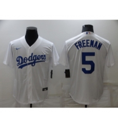 Youth Los Angeles Dodgers #5 Freddie Freeman White Cool Base Stitched Baseball Jersey