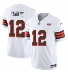 Men's Cleveland Browns #12 Shedeur Sanders White 2025 Draft 1946 Collection F.U.S.E. Vapor Limited Stitched Football Jersey