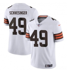 Men's Cleveland Browns #49 Carson Schwesinger White 2025 Vapor Limited Football Stitched Jersey