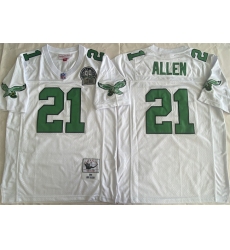 Men's Philadelphia Eagles #21 Eric Allen White Throwback Stitched Football Jersey
