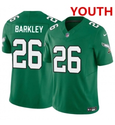Youth Philadelphia Eagles #26 Saquon Barkley Green 2023 F.U.S.E Vapor Untouchable Limited Throwback Football Stitched Jersey
