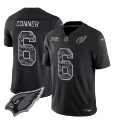 Men's Arizona Cardinals #6 James Conner Black 2026 F.U.S.E. Salute to Service Limited Football Stitched Jersey