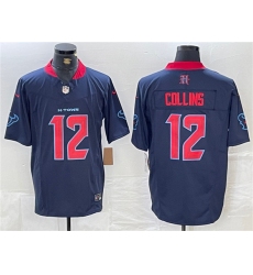 Men's Houston Texans #12 Nico Collins Navy 2nd Alternate F.U.S.E. Vapor Limited Football Stitched Jersey
