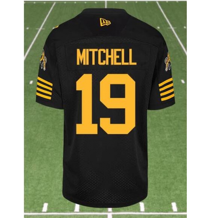 CFL Hamilton tiger cats #19 MITCHELL Black Crested Home Replica Jersey