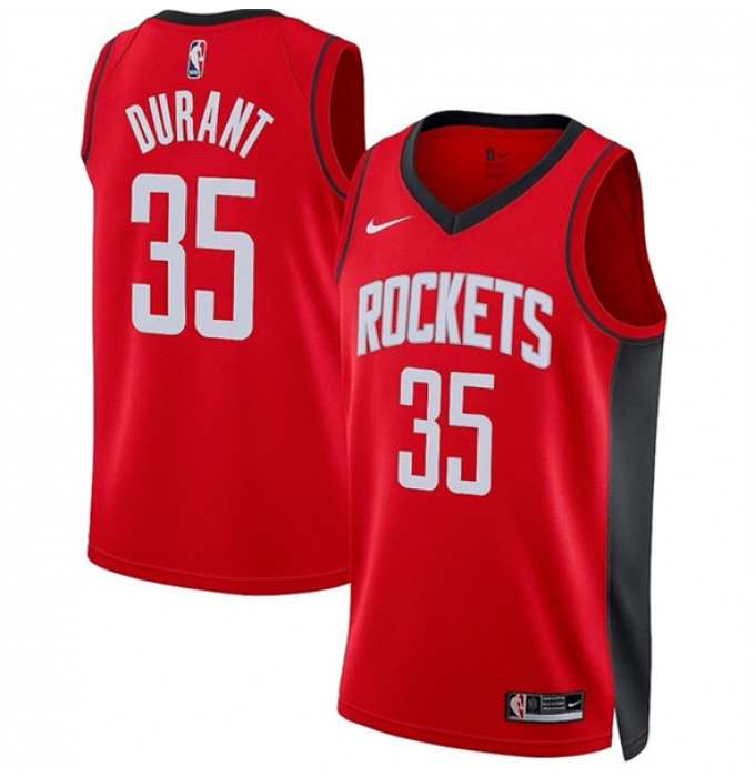 Men's Houston Rockets #35 Kevin Durant Red Icon Edition Stitched Jersey