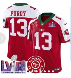 Men's San Francisco 49ers #13 Brock Purdy Red 2023 F U S E And Faithful To The Bay Stitched Football Jersey