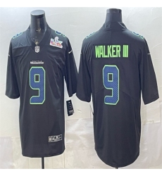 Men's Seattle Seahawks #9 Kenneth Walker III Black 2025 Super Bowl LX Carbon Fashion Vapor Untouchable Limited Stitched Football Jersey