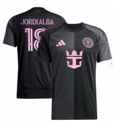 Men's Inter Miami CF Jordi Alba Ramos adidas Black 2025 The Fortitude Kit Replica Player Jersey