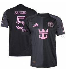 Men's Inter Miami CF Sergio Busquets adidas Black 2025 The Fortitude Kit Authentic Player Jersey