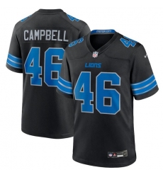 Men's Detroit Lions #46 Jack Campbell Black 2nd Alternate Vapor Limited Football Stitched Game Jersey