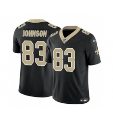 Men's New Orleans Saints #83 Juwan Johnson Black 2023 F.U.S.E. Vapor Untouchable Limited Football Stitched Jersey