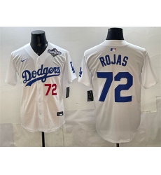 Men's Los Angeles Dodgers #72 Miguel Rojas White 2025 World Series Limited Stitched Baseball Jersey