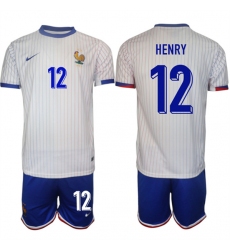 Men's France #12 Henry White 2024-25 Away Soccer Jersey Suit