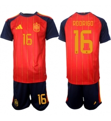 Men's Spain #16 RODRIGO National Team FIFA x World Cup 2026 Home Red On Field Jerseys