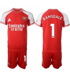Men's Arsenal F.C #1 Aaron Ramsdale Red 2025 Home Soccer Jersey Suit