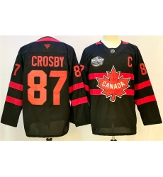 Men's Canada #87 Sidney Crosby Black 2025 4 Nations Face-Off Premium With C Stitched Jersey