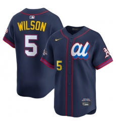 Men's American League #5 Jacob Wilson Navy 2025 All-Star Edition Limited Stitched Baseball Jersey