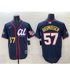 Men's American League #57 Drew Rasmussen Navy 2025 All-Star Edition Limited Stitched Baseball Jersey