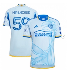 Men's Atlanta United FC Aleksei Miranchuk adidas Light Blue 2024 The Resurgens Kit Authentic Player Jersey