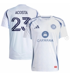 Men's Chicago Fire Kellyn Acosta adidas Light Blue 2025 The Municipal Kit Replica Player Jersey