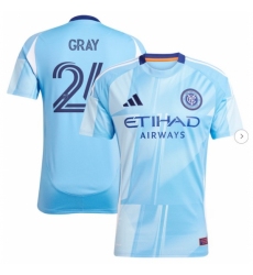 Men's New York City FC Tayvon Gray adidas Light Blue 2025 The Excelsior Kit Replica Player Jersey
