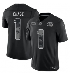 Men's Cincinnati Bengals #1 Ja'Marr Chase Black 2026 F.U.S.E. Salute to Service Limited Football Stitched Jersey