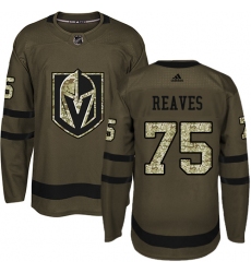Youth Adidas Vegas Golden Knights #75 Ryan Reaves Authentic Green Salute to Service NHL Jersey