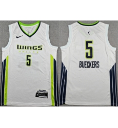Men's Dallas Wings #5 Paige Bueckers White Stitched Basketball Jersey
