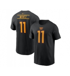 Men's Washington Commanders #11 Carson Wentz 2022 Black Name & Number T-Shirt