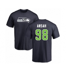 Football Seattle Seahawks #98 Ezekiel Ansah Navy Blue Name & Number Logo T-Shirt
