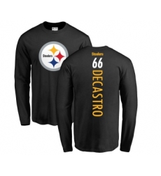 Football Pittsburgh Steelers #66 David DeCastro Black Backer Long Sleeve T-Shirt