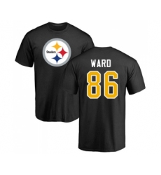 Football Pittsburgh Steelers #86 Hines Ward Black Name & Number Logo T-Shirt