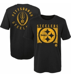 Men's Pittsburgh Steelers Black Preschool Liquid Camo Logo T Shirt