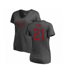 Football Women's Houston Texans #21 Bradley Roby Ash One Color T-Shirt