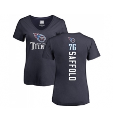 Football Women's Tennessee Titans #76 Rodger Saffold Navy Blue Backer T-Shirt