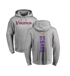 Football Minnesota Vikings #55 Anthony Barr Ash Backer Pullover Hoodie