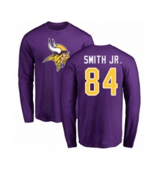 Football Minnesota Vikings #84 Irv Smith Jr. Purple Name & Number Logo T-Shirt