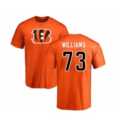 Football Cincinnati Bengals #73 Jonah Williams Orange Name & Number Logo T-Shirt