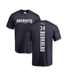 Football New England Patriots #34 Rex Burkhead Navy Blue Backer T-Shirt