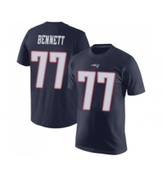 Football New England Patriots #77 Michael Bennett Navy Blue Rush Pride Name & Number T-Shirt