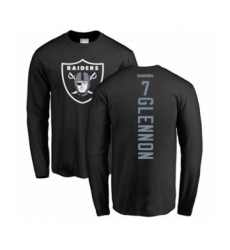 Football Oakland Raiders #7 Mike Glennon Black Backer Long Sleeve T-Shirt
