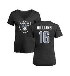 Football Women's Oakland Raiders #16 Tyrell Williams Black Name & Number Logo T-Shirt