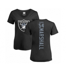 Football Women's Oakland Raiders #54 Brandon Marshall Black Backer T-Shirt