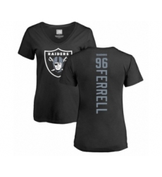 Football Women's Oakland Raiders #96 Clelin Ferrell Black Backer T-Shirt