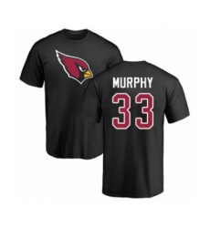 Football Arizona Cardinals #33 Byron Murphy Black Name & Number Logo T-Shirt
