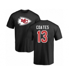 Football Kansas City Chiefs #13 Sammie Coates Black Name & Number Logo T-Shirt