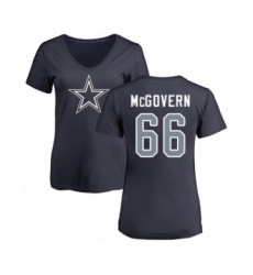 Football Dallas Cowboys #66 Connor McGovern Ash Name & Number Logo T-Shirt
