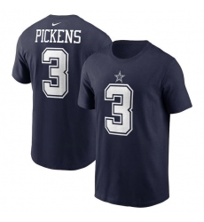 Men's Dallas Cowboys #3 George Pickens Navy T-Shirt