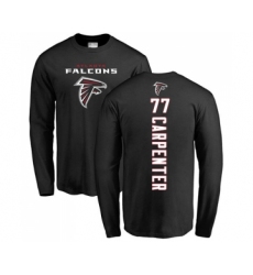 Football Atlanta Falcons #77 James Carpenter Black Backer Long Sleeve T-Shirt
